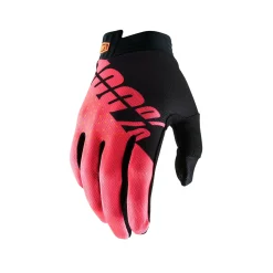 100% ITrack Black Fluo Red Motocross Gloves -Motorcycle clothing 10015 013 5 jpg