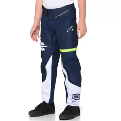 100% Kids R-Core Motocross Pants - Dark Blue Yellow -Motorcycle clothing 47101 261 01 2 jpg