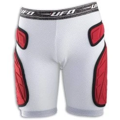 UFO Atom White Red Soft Padded Shorts With Internal Pad