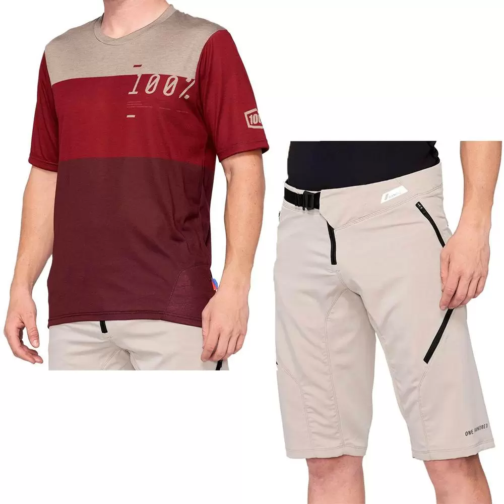 100% Airmatic Brick Dark Red Motocross Kit Combo 3 100% Airmatic Brick Dark Red Motocross Kit Combo