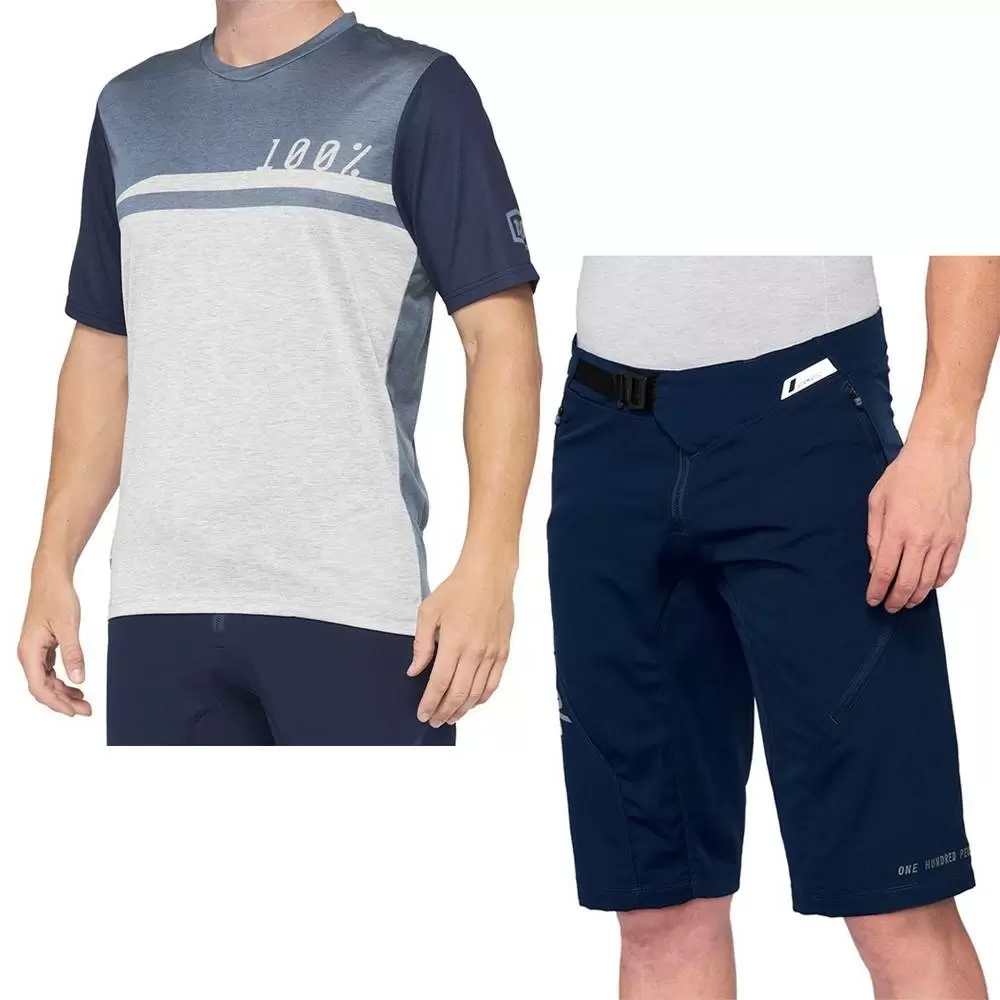 100% Airmatic Steel Blue Grey Motocross Kit Combo 3 100% Airmatic Steel Blue Grey Motocross Kit Combo