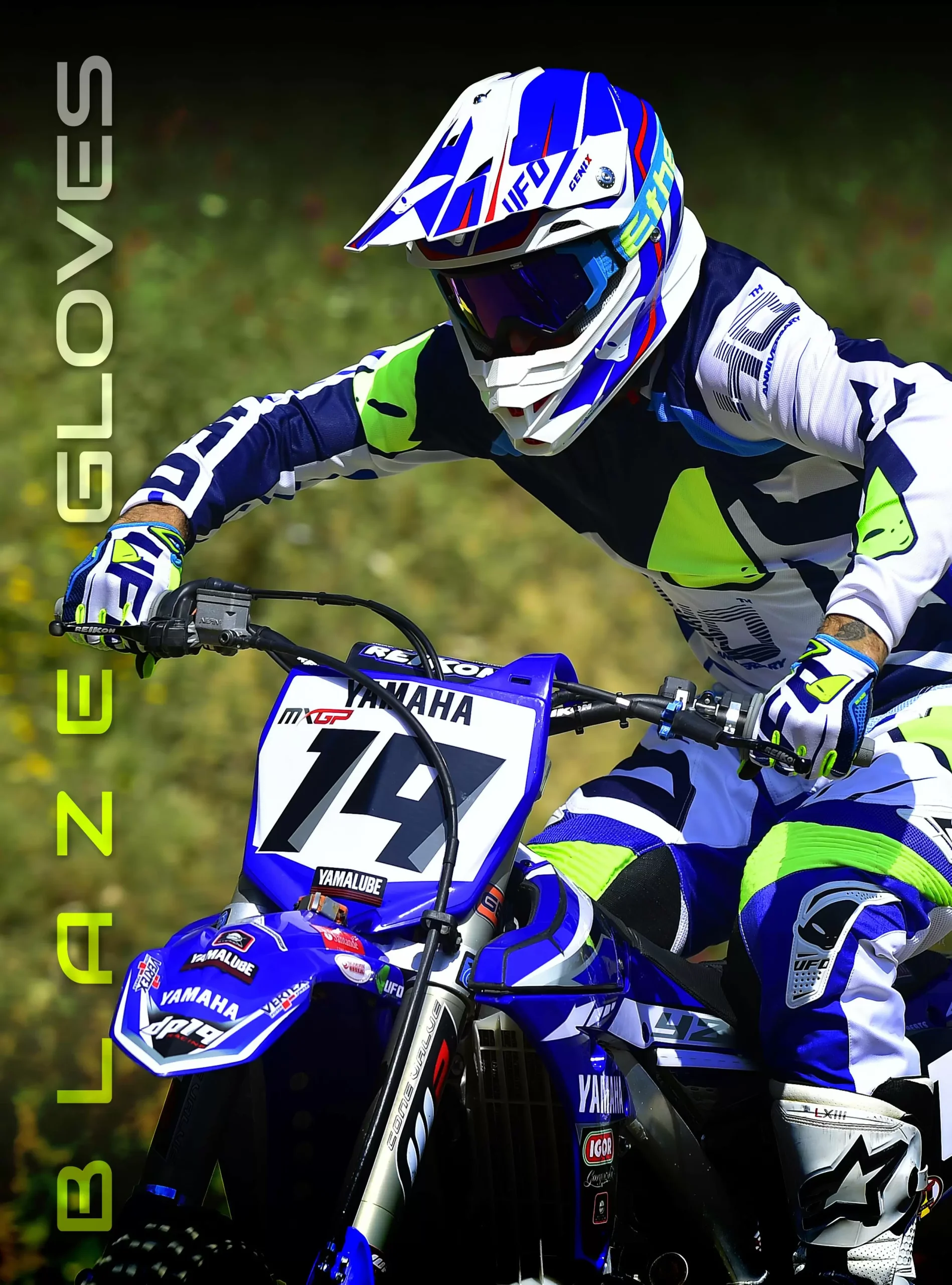 UFO Blaze Blue Motocross Gloves 8 UFO Blaze Blue Motocross Gloves - Image 6