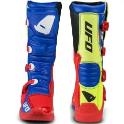 UFO Elektron Red Blue Neon Yellow Motocross Boots -Motorcycle clothing bo005dflu pair 4 jpg
