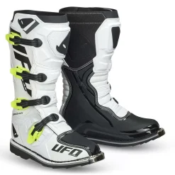 UFO Obsidian White Neon Yellow Motocross Boots -Motorcycle clothing bo006w 001 jpg
