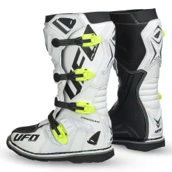 UFO Obsidian White Neon Yellow Motocross Boots -Motorcycle clothing bo006w 002 jpg