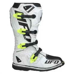 UFO Obsidian White Neon Yellow Motocross Boots -Motorcycle clothing bo006w 003 jpg