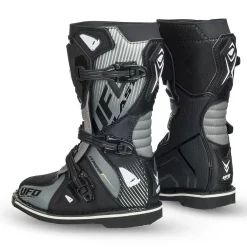 UFO Kids Typhoon Motocross Boots - Black Grey -Motorcycle clothing bo008k 002 jpg