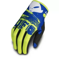 UFO Draft Neon Yellow Blue Motocross Gloves -Motorcycle clothing gu04452 4 jpg