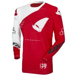 UFO Frequency Motocross Jersey - Slim Neon Red White -Motorcycle clothing mg04468 b 01 3 jpg