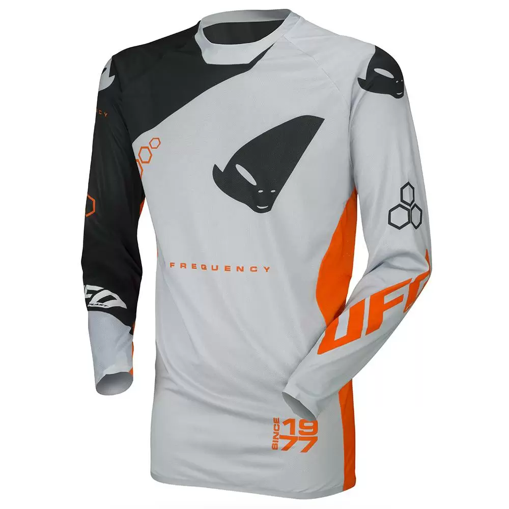 UFO Frequency Slim Motocross Jersey - Black Grey Neon Orange 6 UFO Frequency Slim Motocross Jersey - Black Grey Neon Orange - Image 4