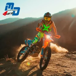 UFO X-CONCEPT Fluo Green Chest Protection -Motorcycle clothing pt02378aflu rider action jpg