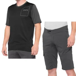 100% Ridecamp Charcoal Black Motocross Kit Combo