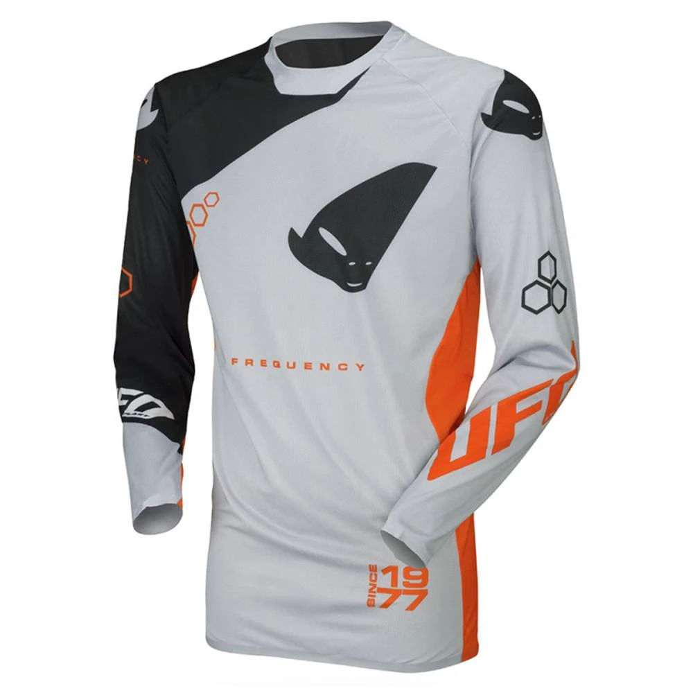 UFO Frequency Slim Motocross Jersey - Black Grey Neon Orange 5 UFO Frequency Slim Motocross Jersey - Black Grey Neon Orange - Image 3