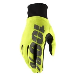 100% Hydromatic Neon Yellow Waterproof Motocross Gloves