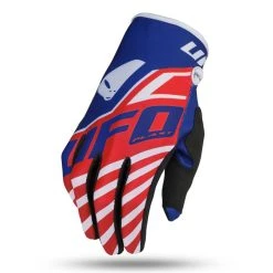 UFO Kids Vanadium Red Blue Motocross Gloves