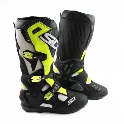 Sidi Atojo SRS White Black Yellow Fluo Motocross Boots -Motorcycle clothing sidi 01 55