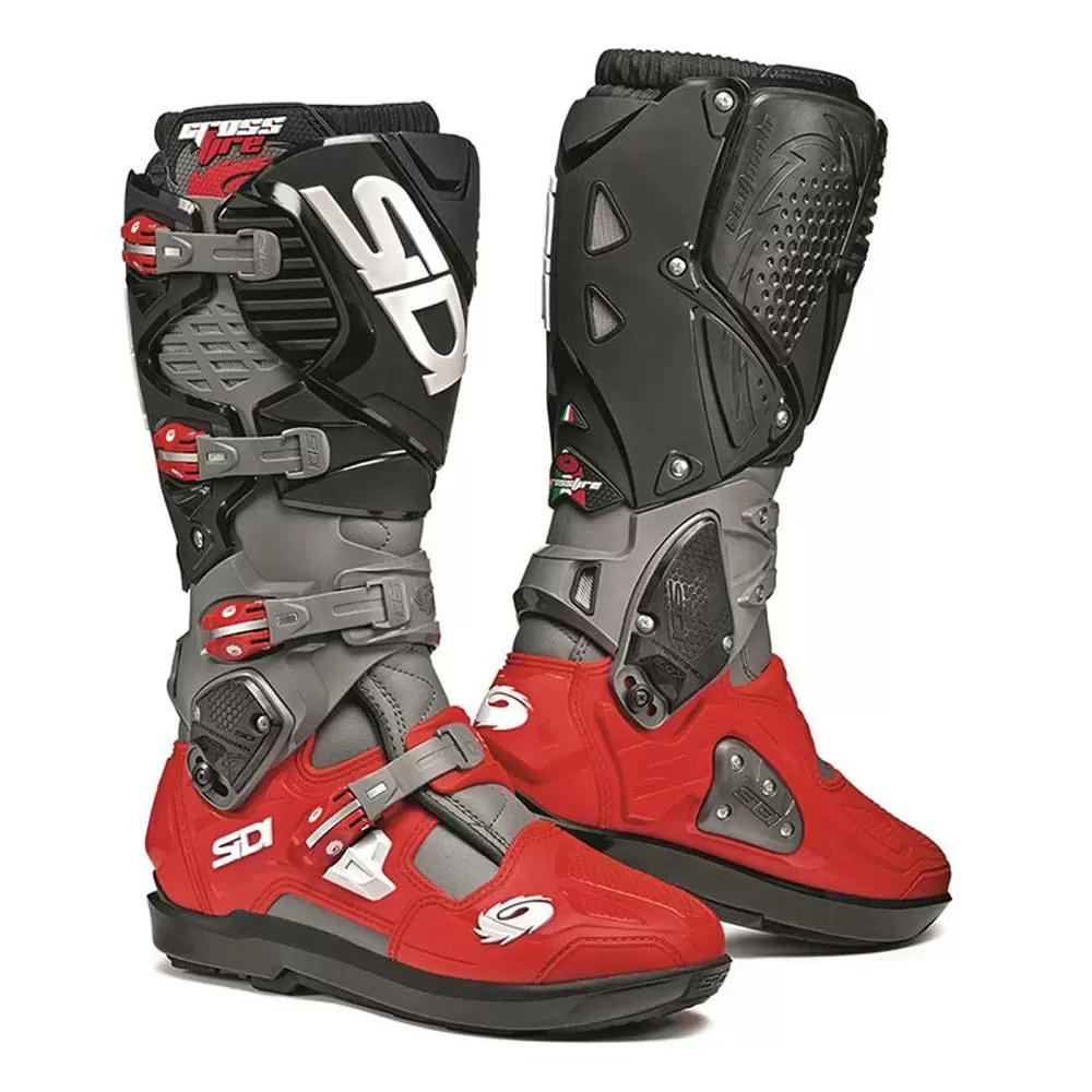 Sidi Crossfire 3 SRS Off-Road MX Boots - Grey Red Black 4 Sidi Crossfire 3 SRS Off-Road MX Boots - Grey Red Black - Image 2