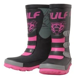 Wulfsport Kids Mud Stomper Black Pink Grey Wellington Boots -Motorcycle clothing wcmsp 2 7