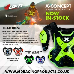 UFO X-CONCEPT Fluo Green Chest Protection -Motorcycle clothing x concept now in stock 2 jpg
